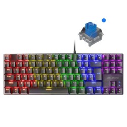 TECLADO MECANICO COMPACKTO TKL MARS GAMING MK80 BLACK SWITCH AZUL( COMPATIBLE CONSOLAS)